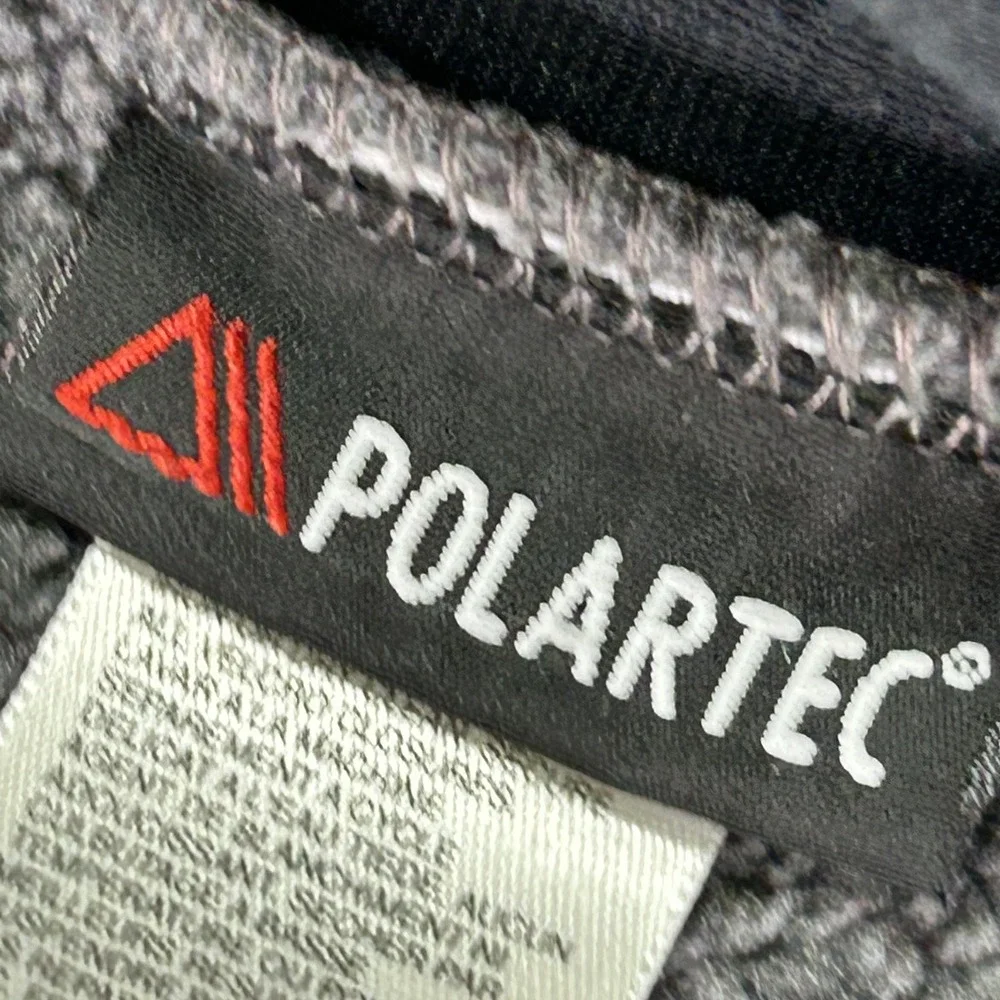 The North Face Vest Mens XL Gray Black Fleece Full Zip‎ Polartec Hiking Outdoor